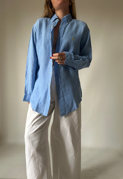 RALPH LAUREN blue linen shirt