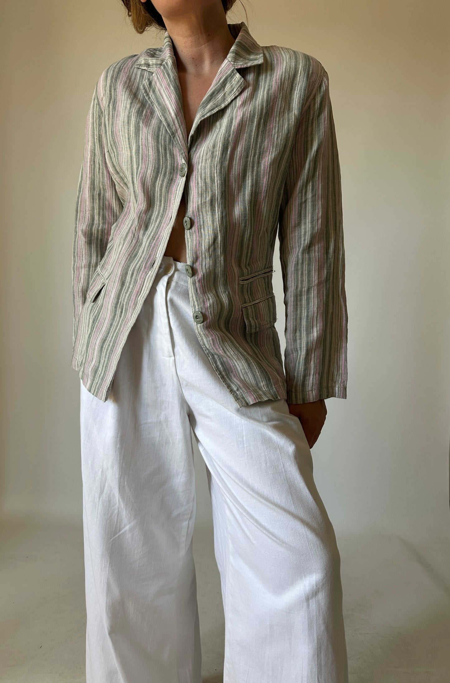 Blazer camicia in lino leggerissimo