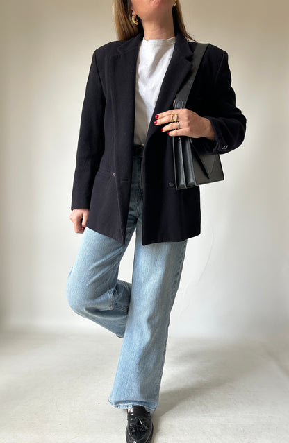 Navy wool caban