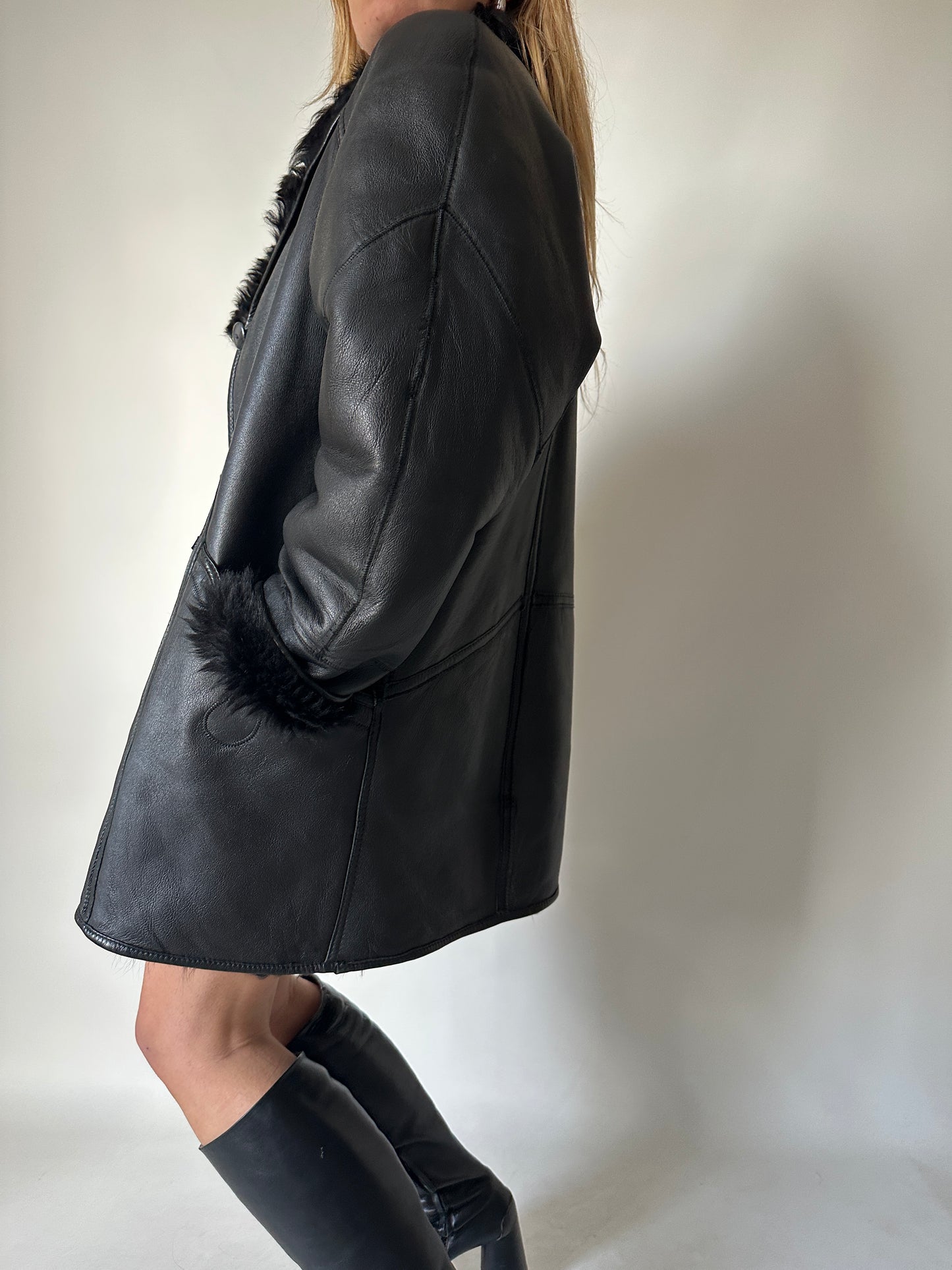 Beautiful black Shearling