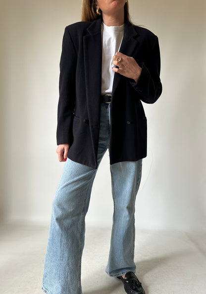 Navy wool caban