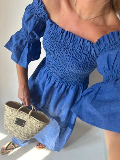 Abito Isabelle in lino - blu