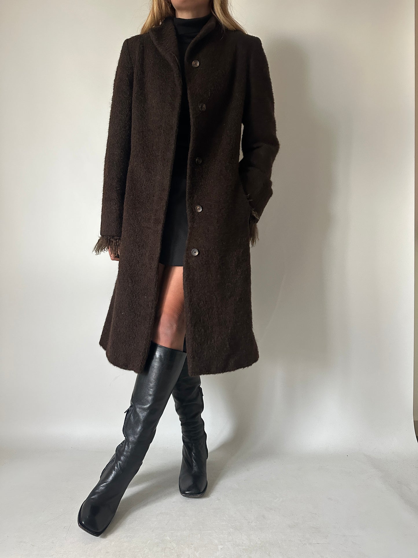 Cappotto Marella petite in lana e mongolia