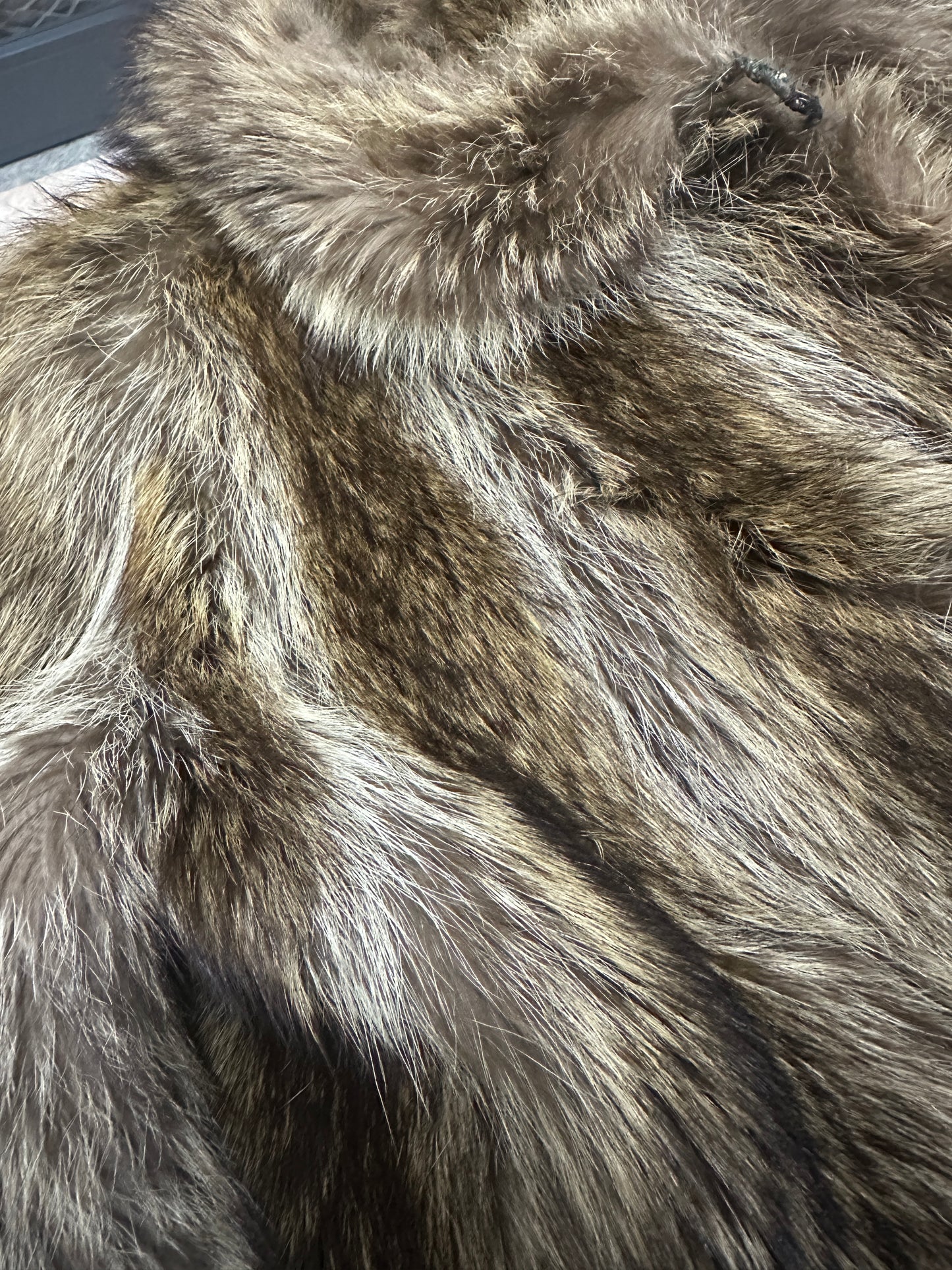 Silver real fox fur