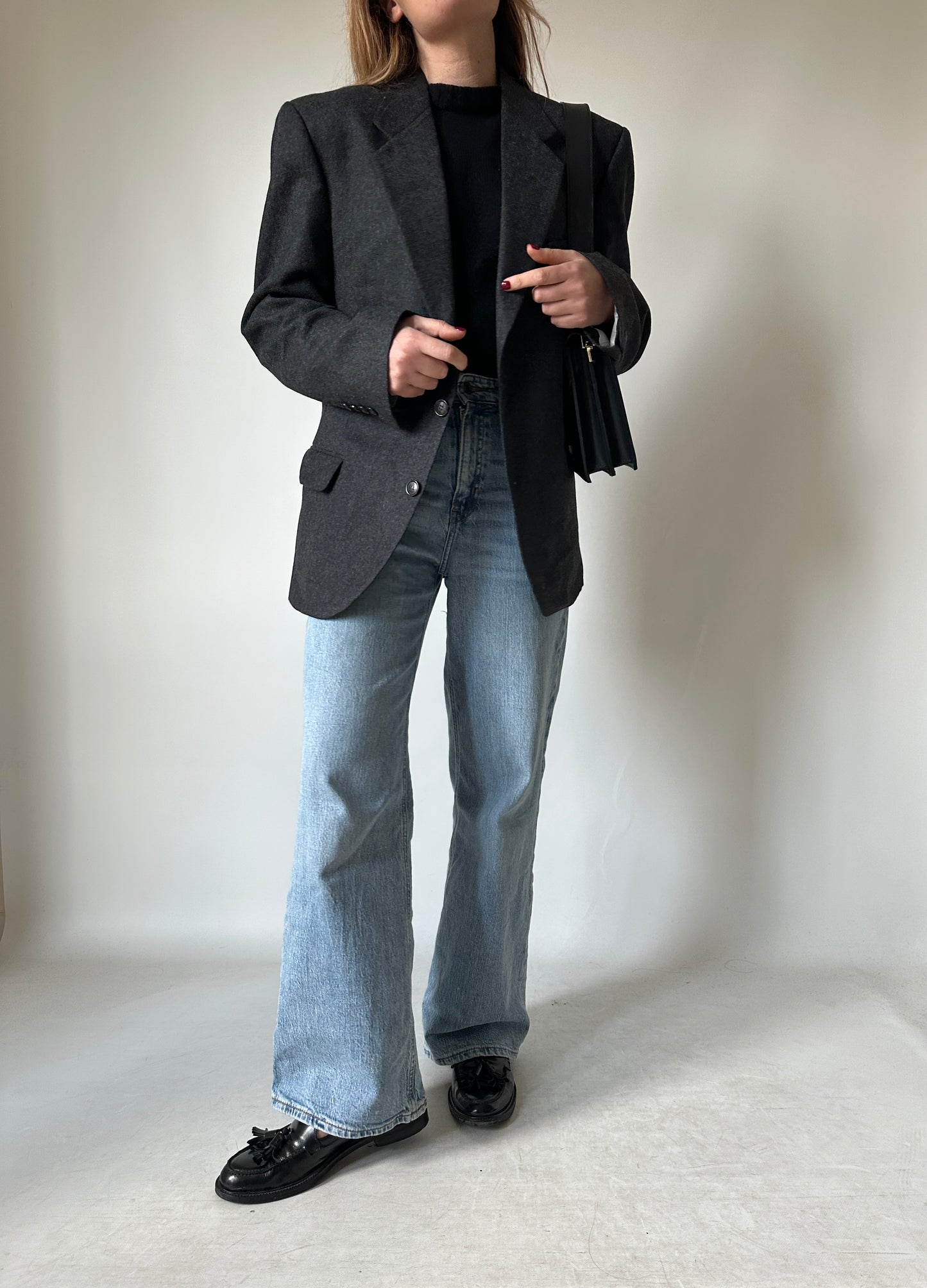 MARZOTTO wool grey oversize blazer