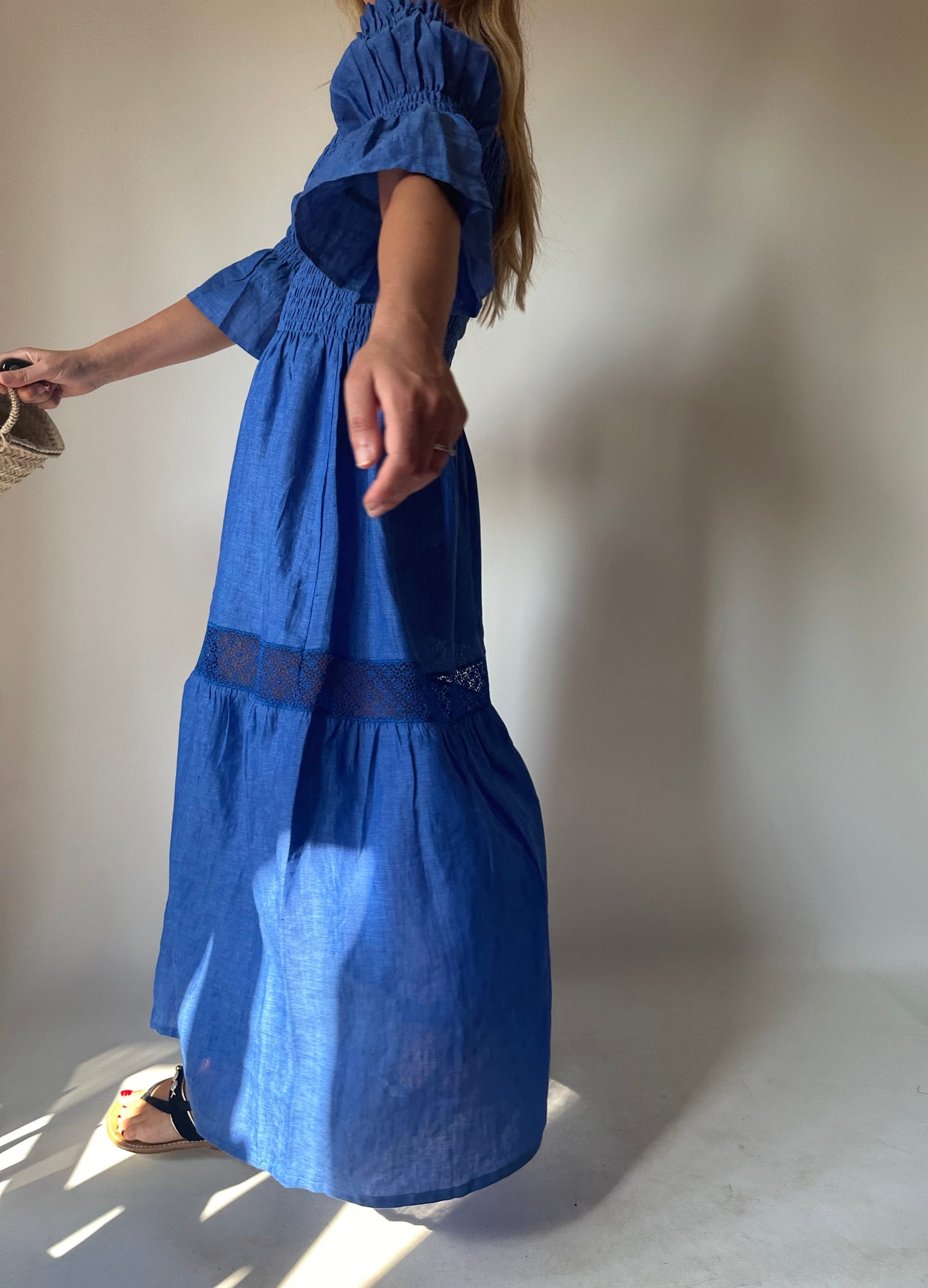 Abito Isabelle in lino - blu
