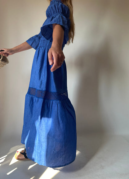 Abito Isabelle in lino - blu