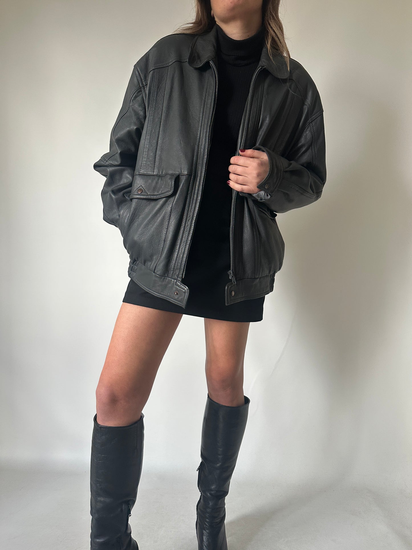 Bomber in pelle imbottito