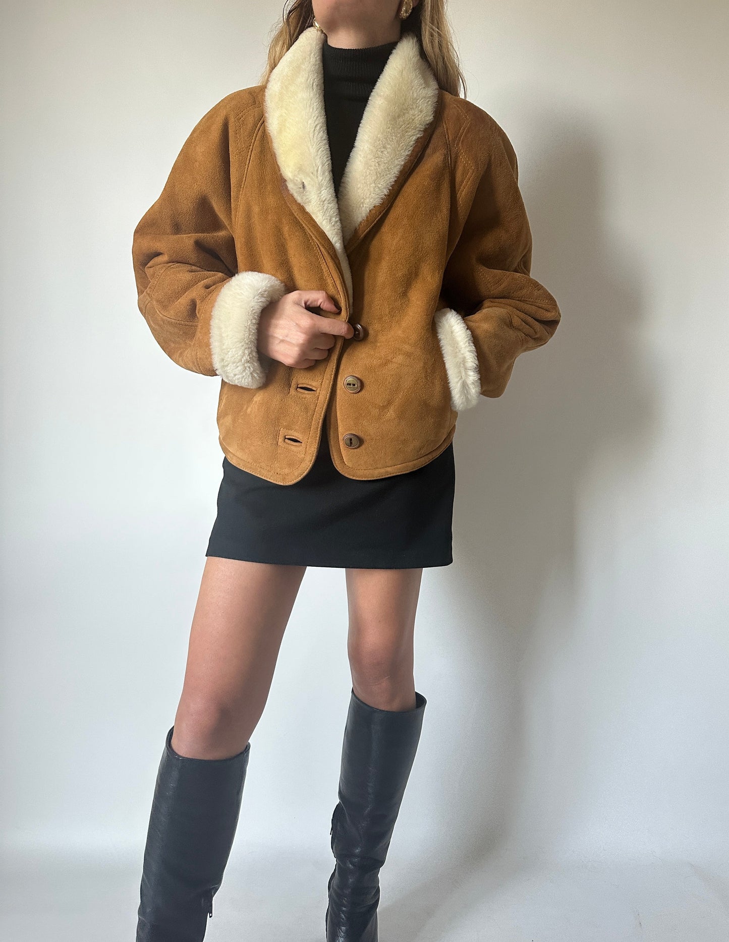 Perfect camel petite Shearling