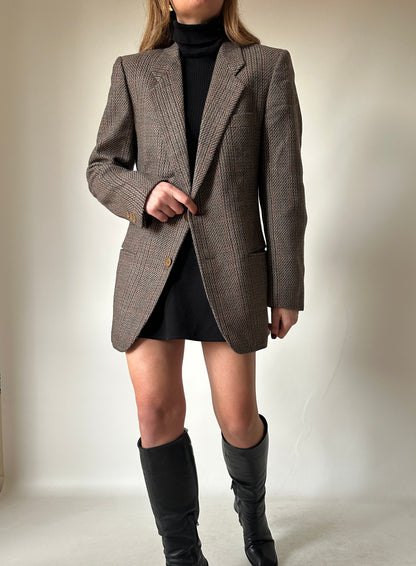 Pied de poule wool slim blazer