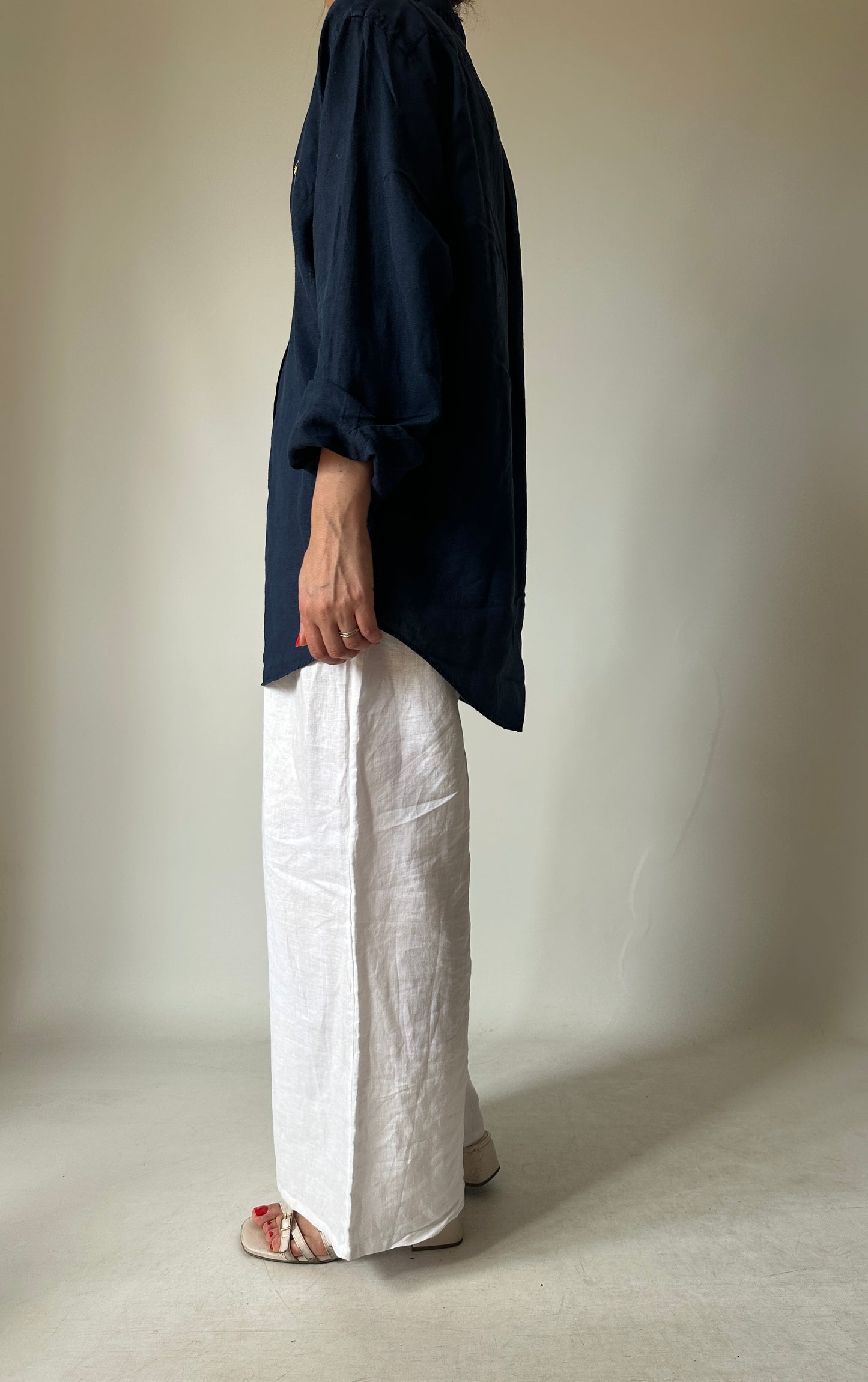RALPH LAUREN navy linen shirt
