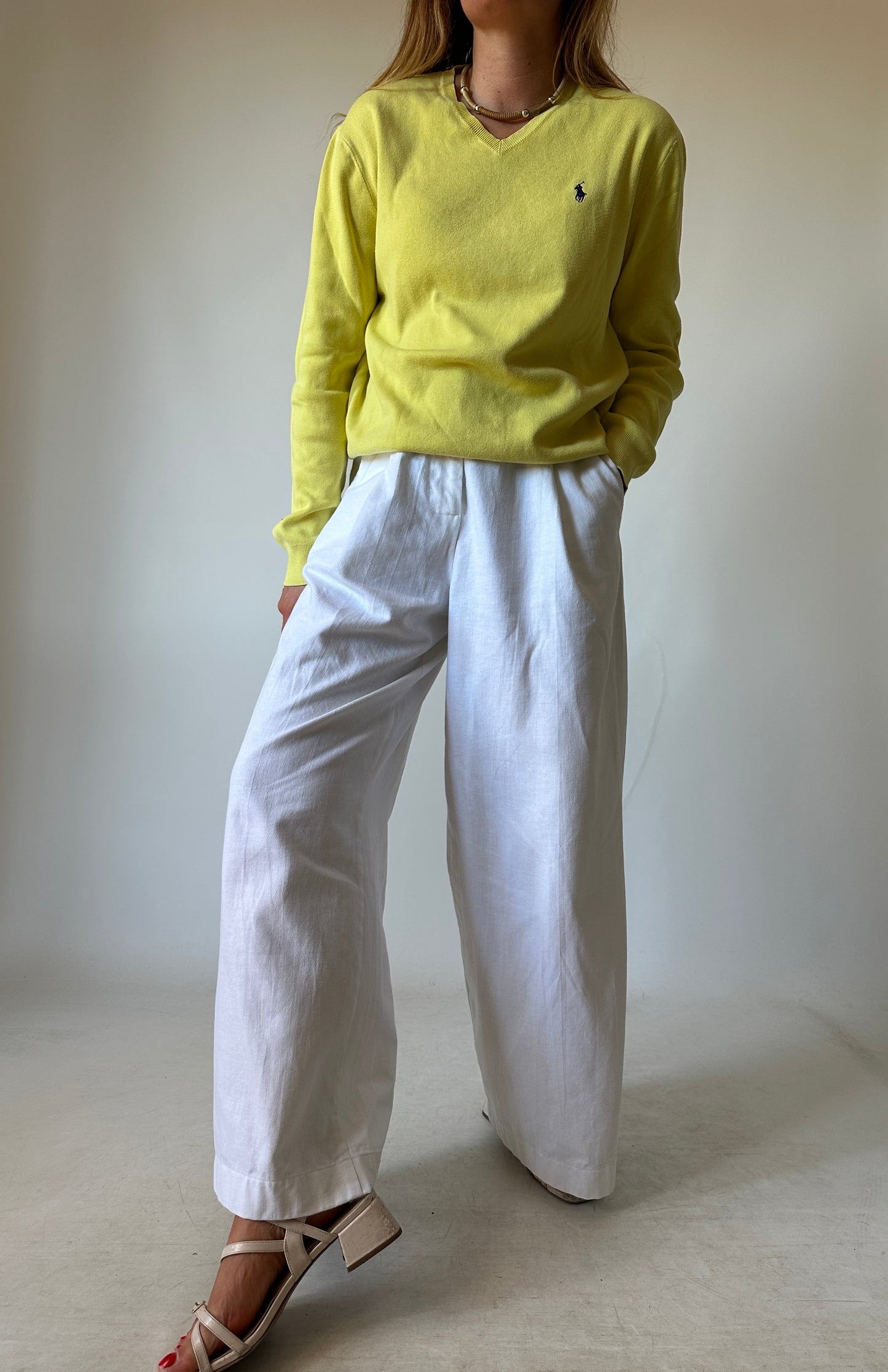 RALPH LAUREN lime cotton sweater