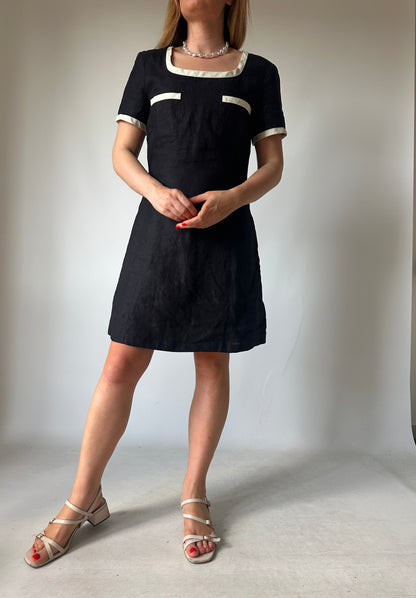 Chanel inspired 100% linen dress