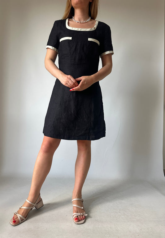 Chanel inspired 100% linen dress