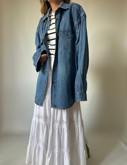 WAMPUM oversize denim shirt