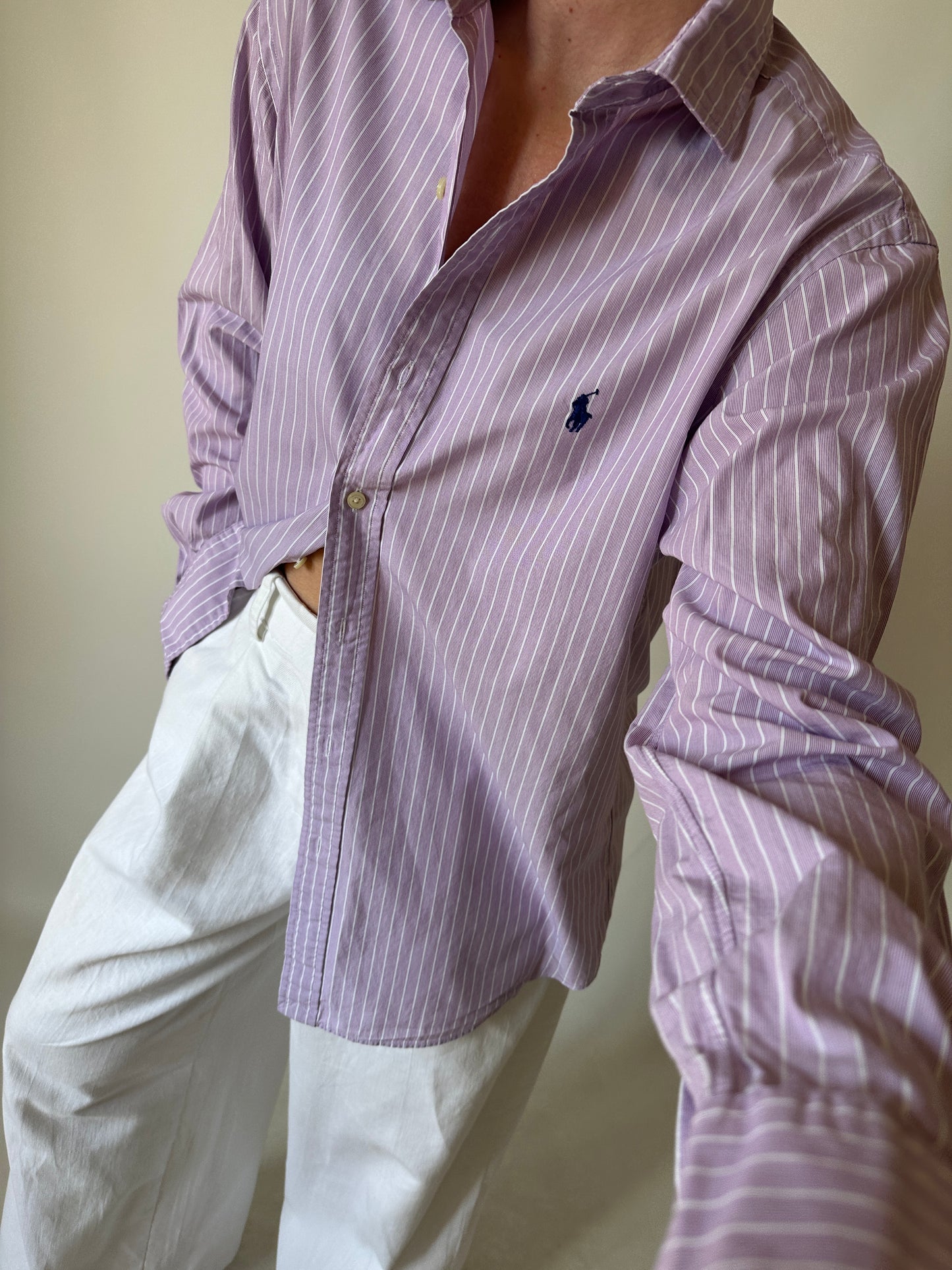 RALPH LAUREN pink striped shirt