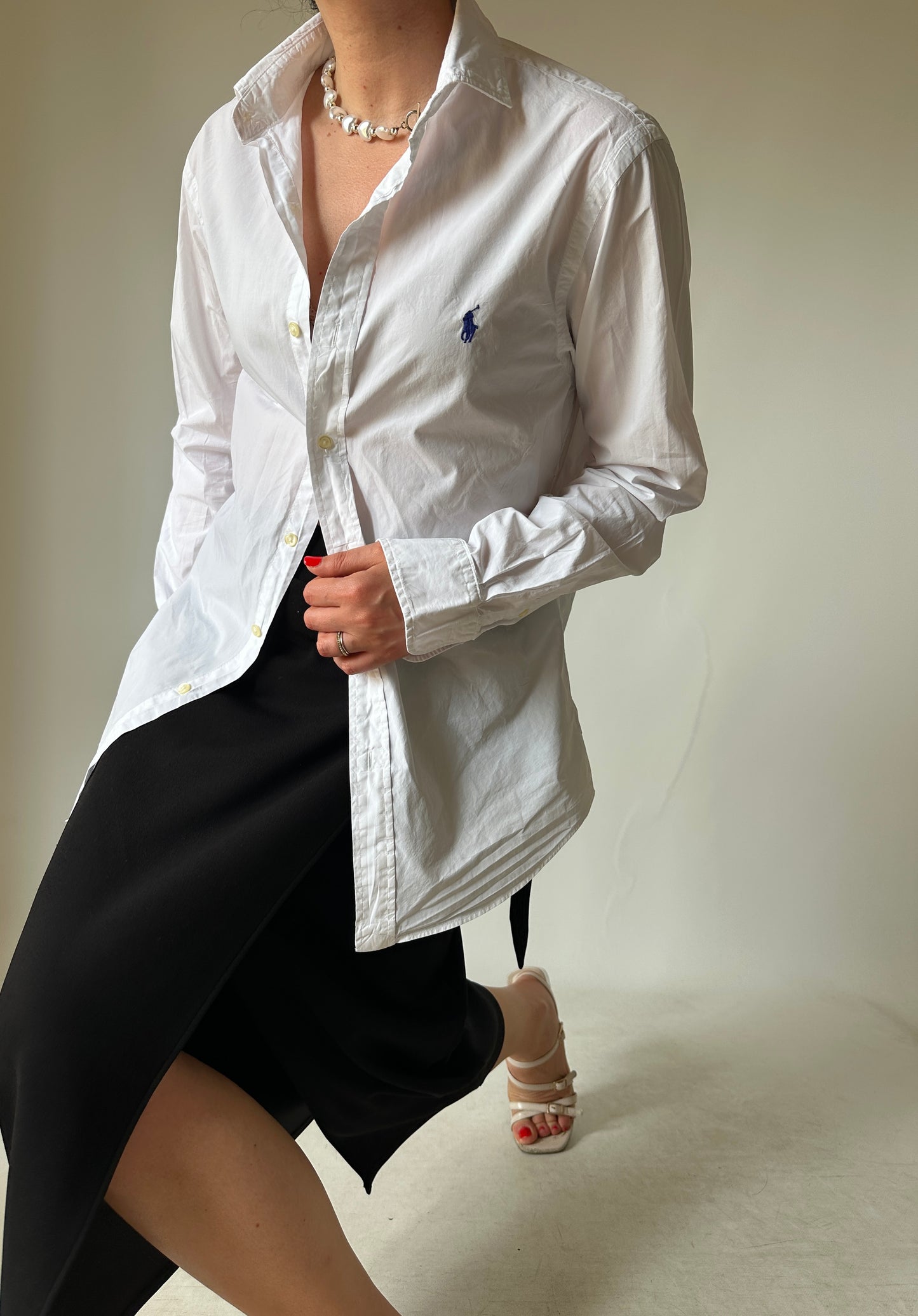 RALPH LAUREN white petite shirt