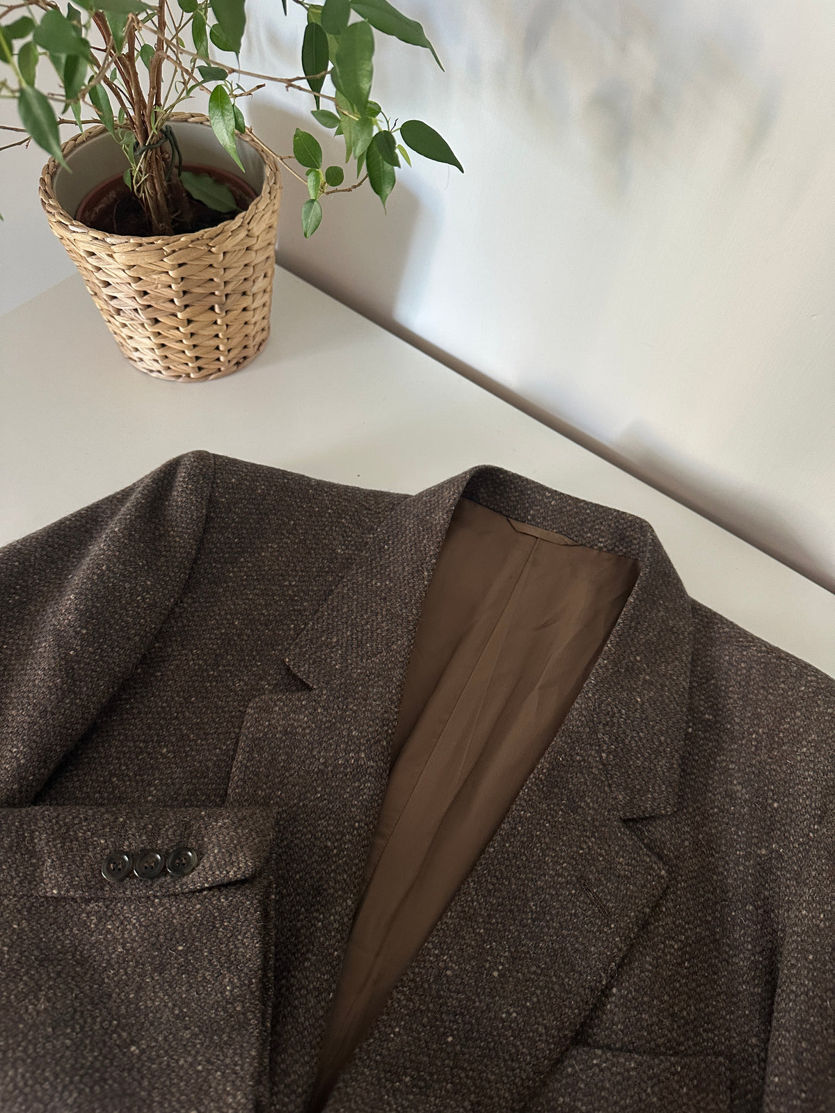 Chocolate herringbone blazer