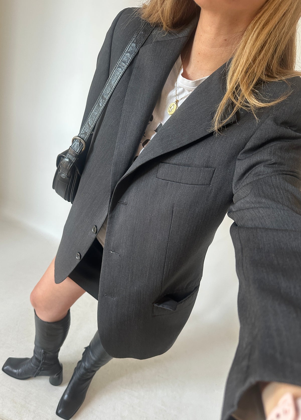 Made in Italy virgin wool grey blazer
