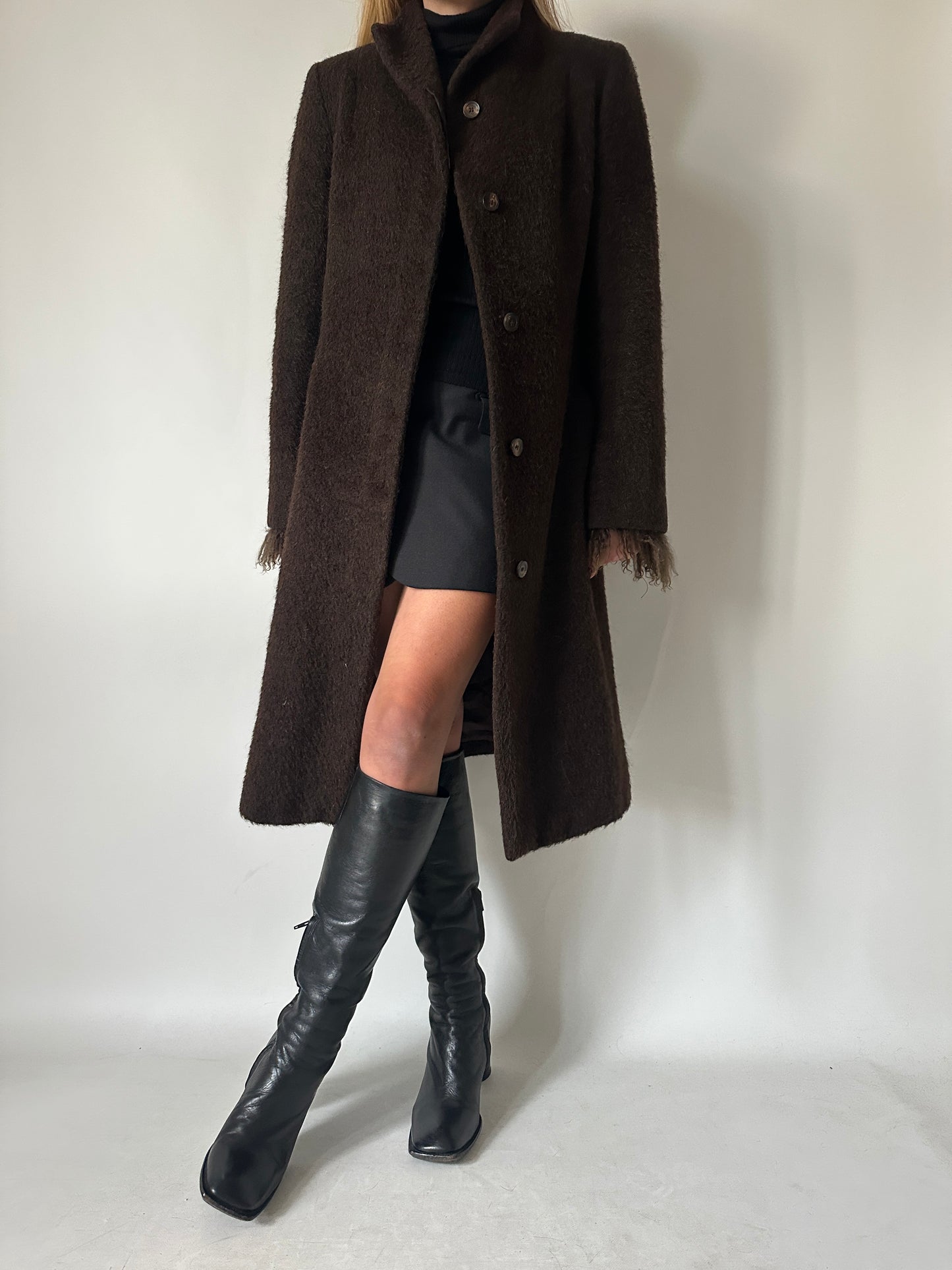 Cappotto Marella petite in lana e mongolia