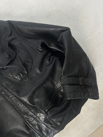 Bomber in pelle nero