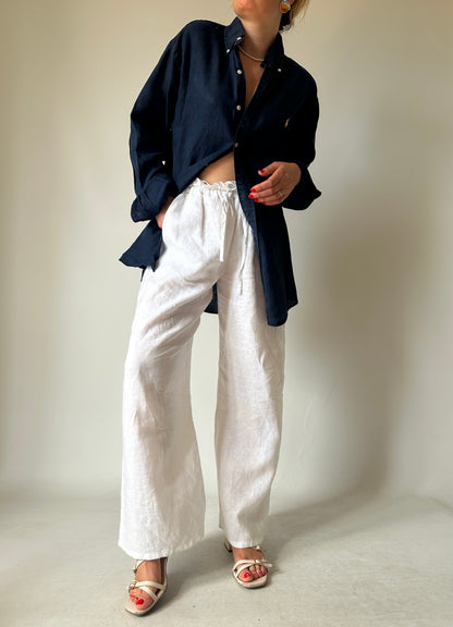 RALPH LAUREN navy linen shirt