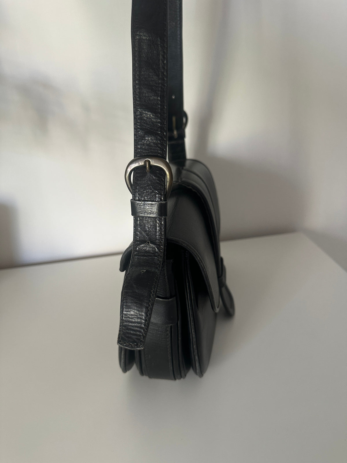 Minimal real leather bag