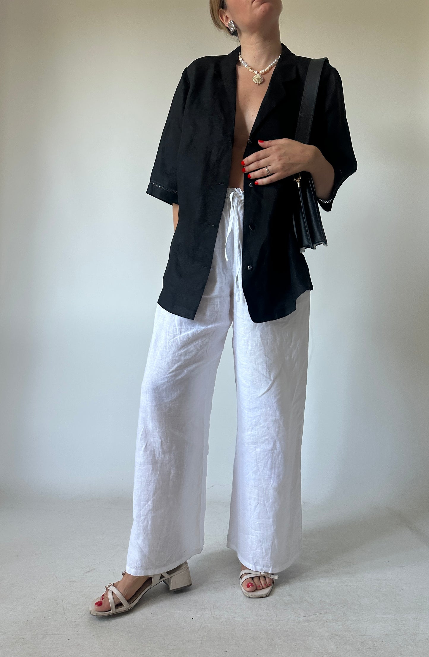 MARINA RINALDI 100% linen shirt jacket