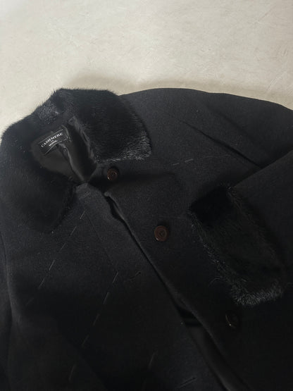 Cappotto in cachemire con bordi in visone