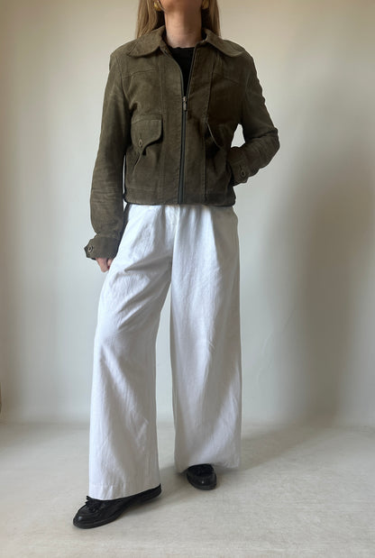 Verdone petite suede bomber