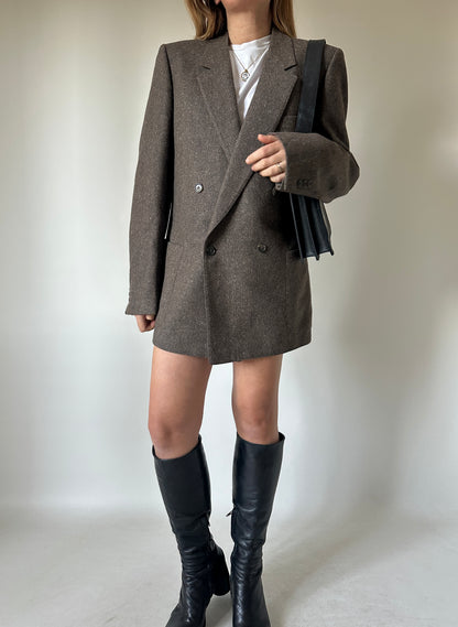 Chocolate herringbone blazer