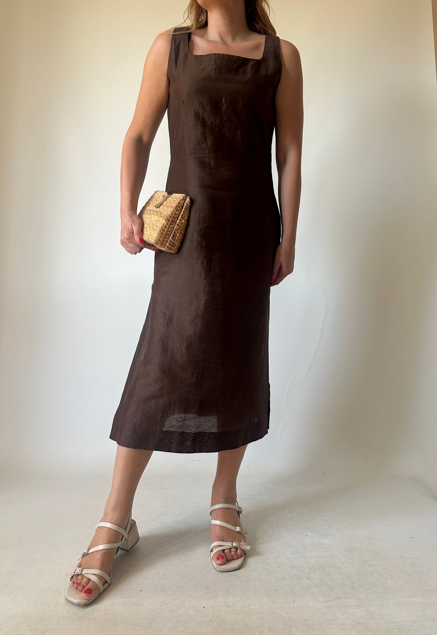 Beautiful chocolate linen dress