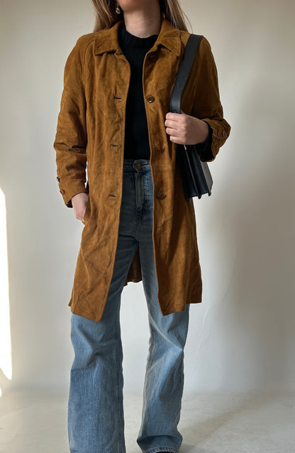 Long suede petite jacket