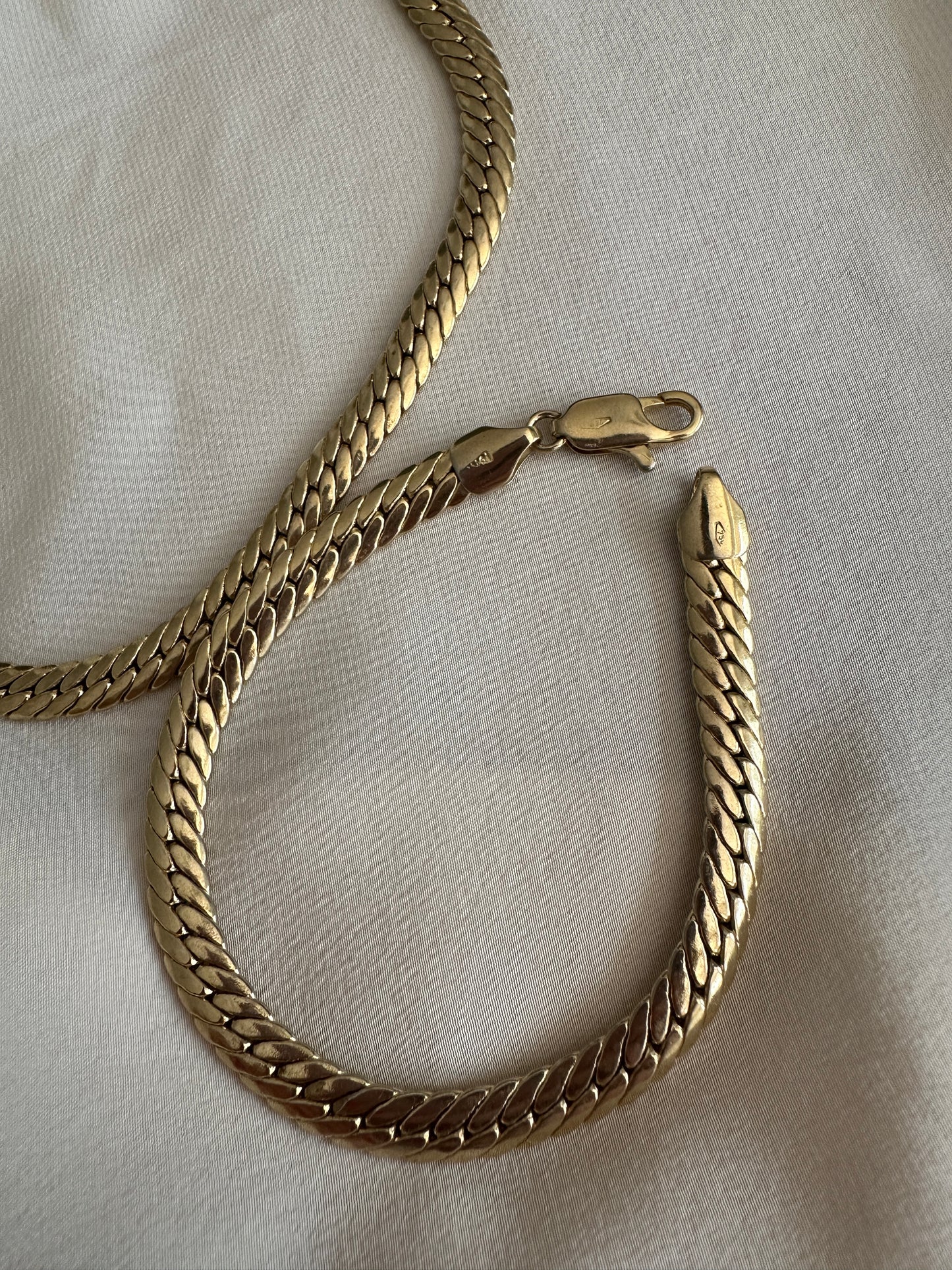 Parure girocollo e bracciale snake placcato oro