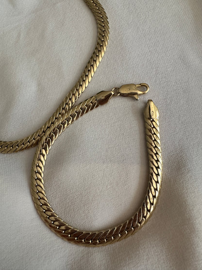 Parure girocollo e bracciale snake placcato oro