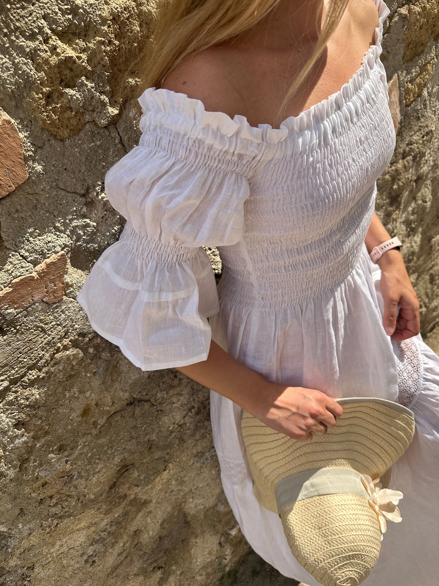Abito Isabelle in lino - bianco