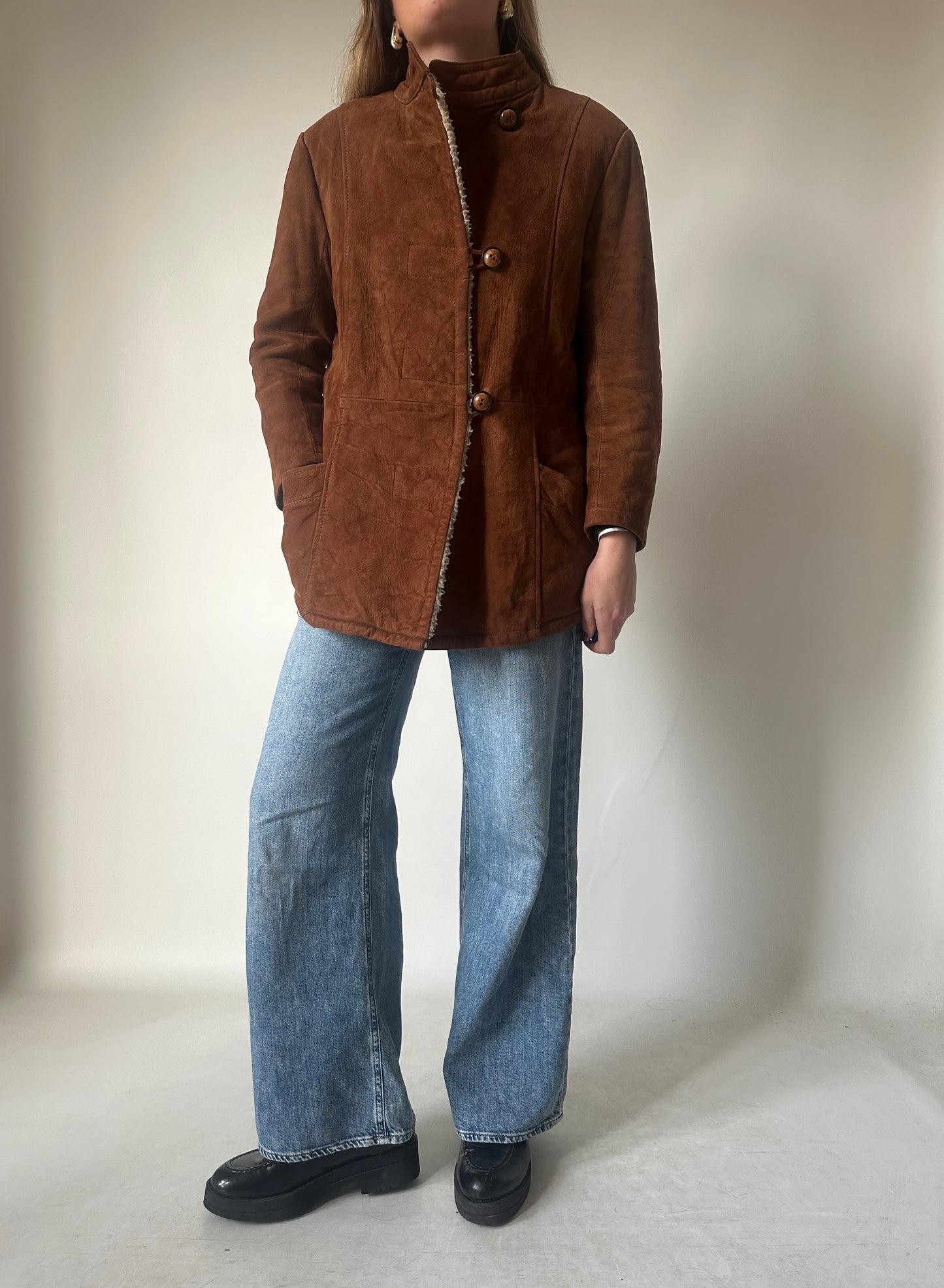Giacca in suede imbottita