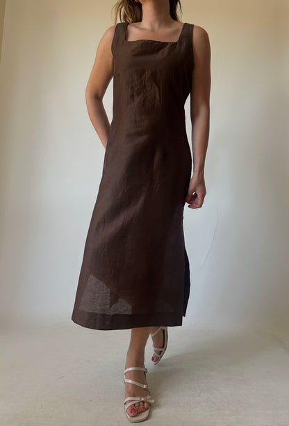 Beautiful chocolate linen dress
