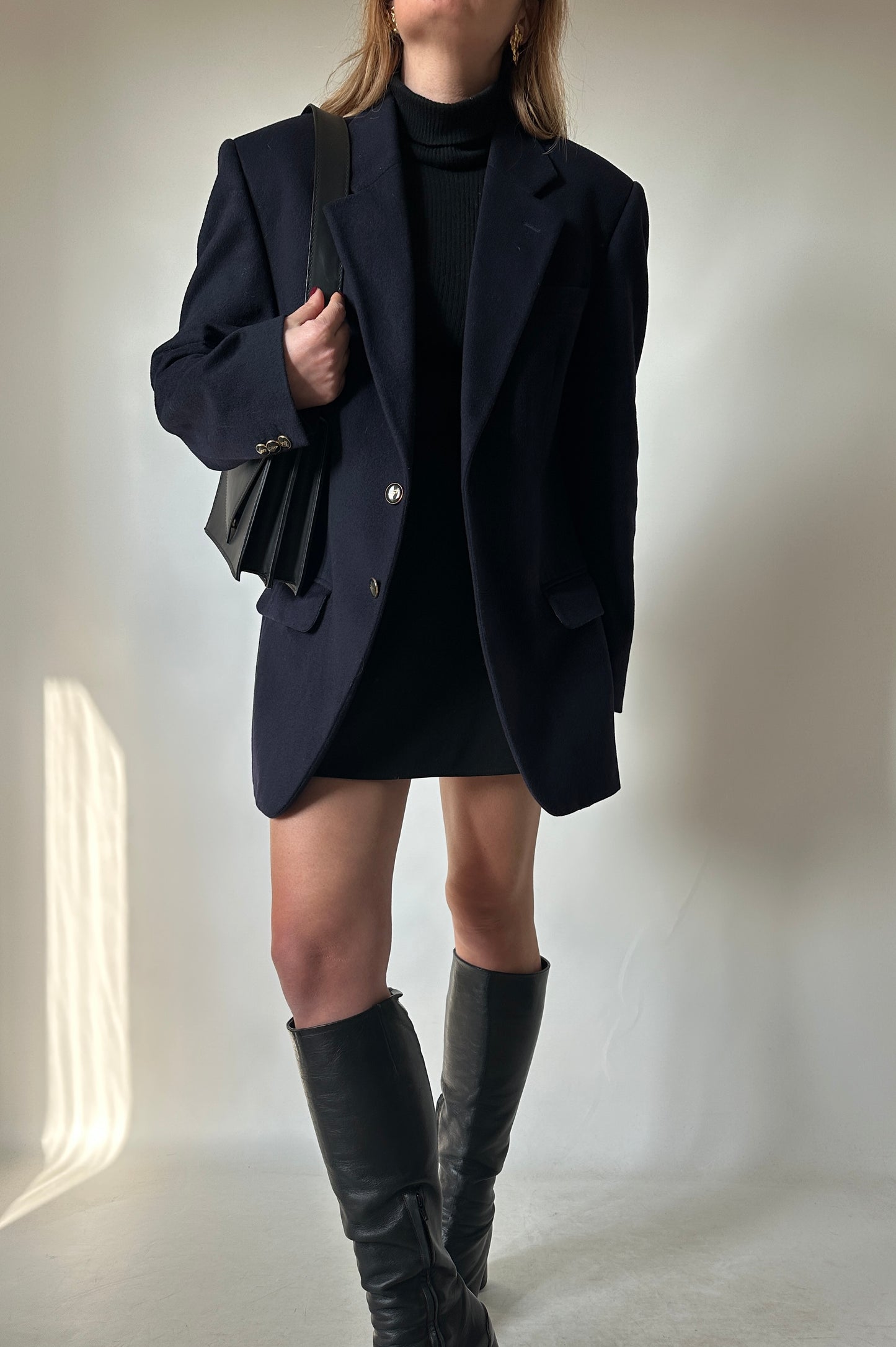 Precious wool and cachemire navy blazer