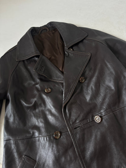 Chocolate petite leather jacket