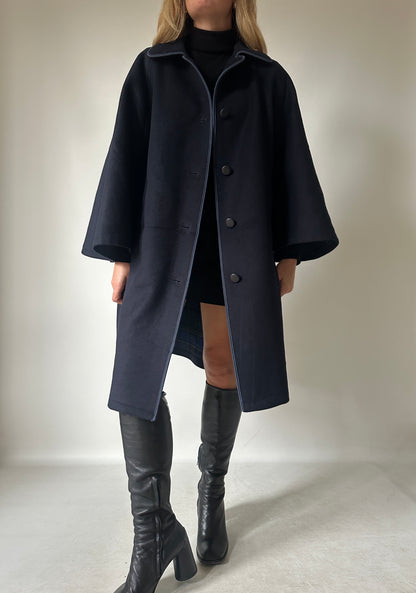 Luxury Loden navy poncho