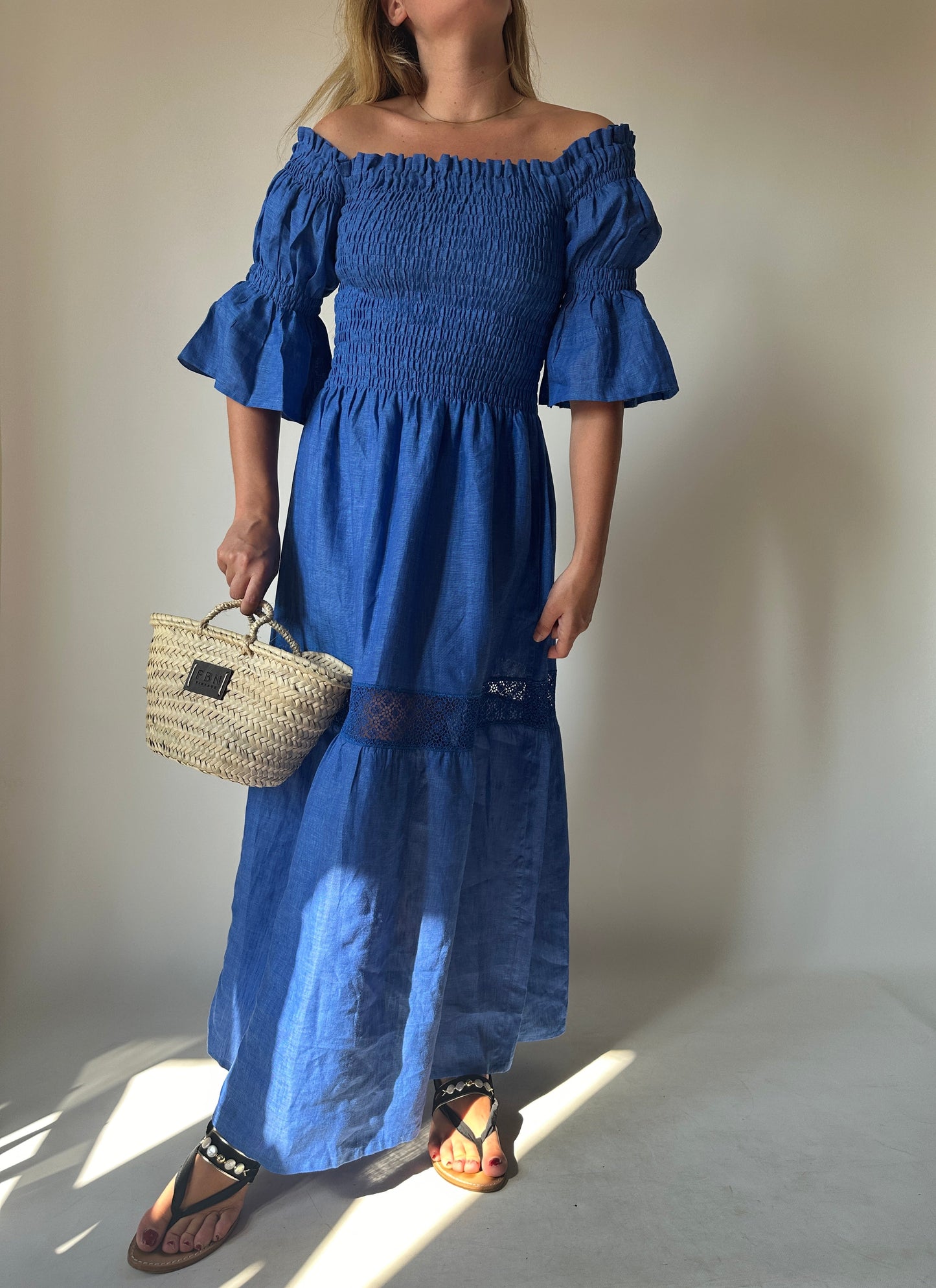 Abito Isabelle in lino - blu
