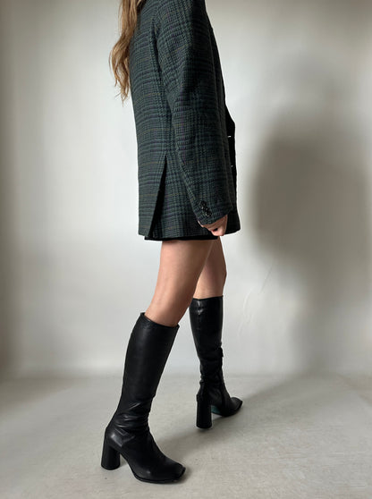 Pied de poule navy and green blazer