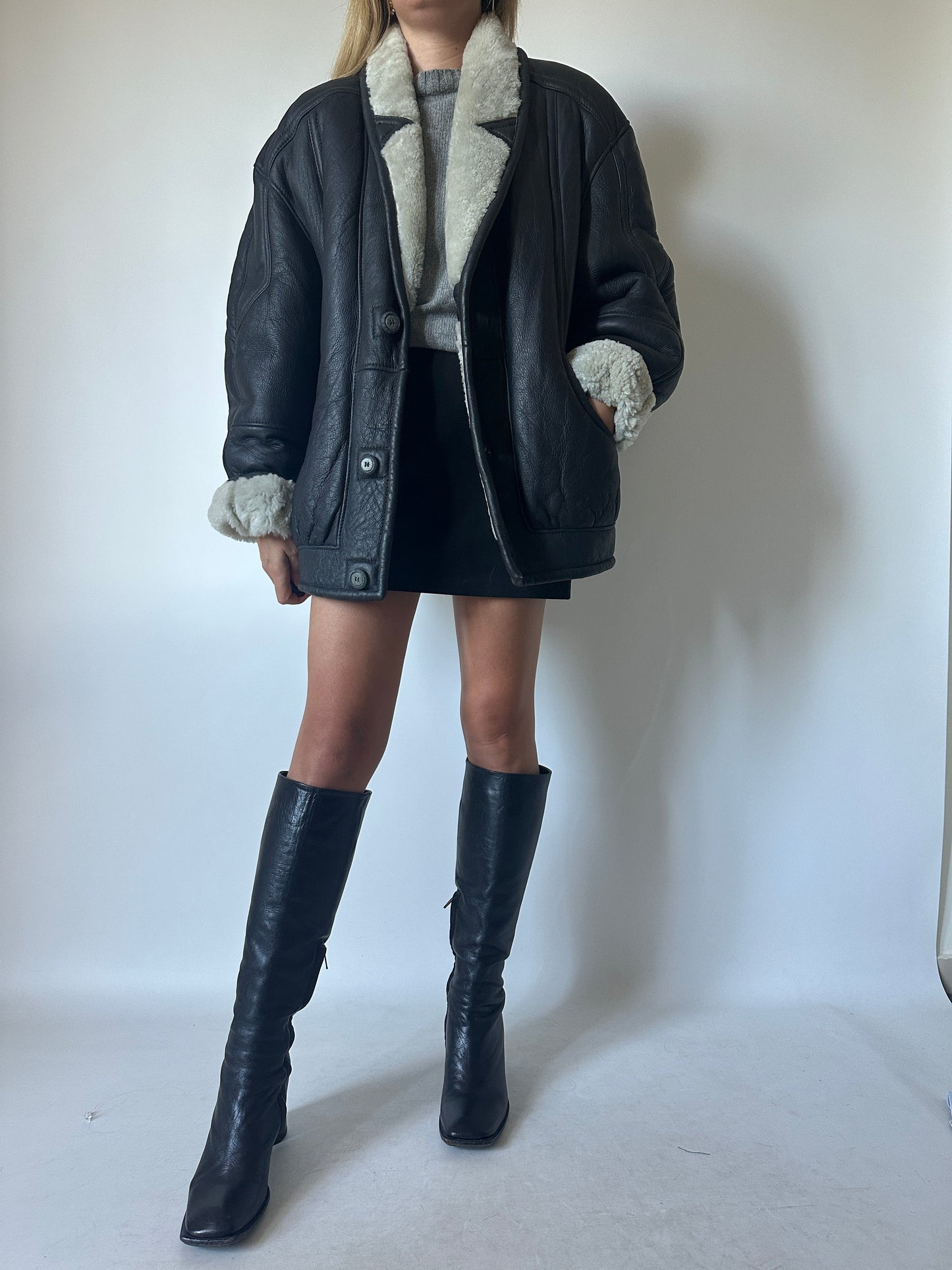 Unique black Shearling