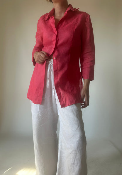 Strawberry 100% linen shirt