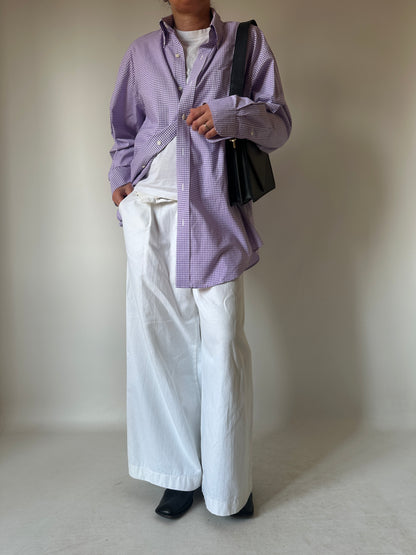 RALPH LAUREN violet vichy shirt - nuova