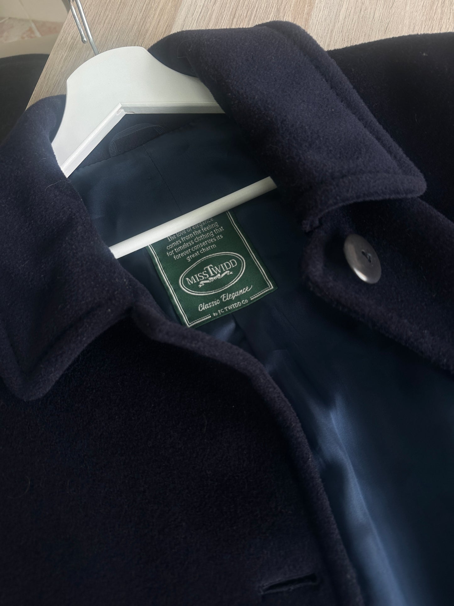 Luxury wool navy coat