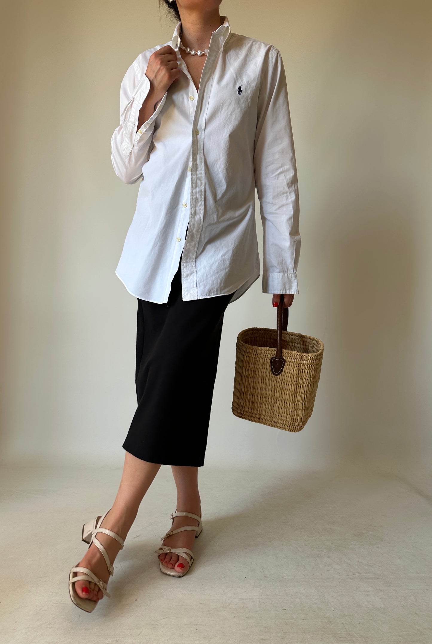 RALPH LAUREN white petite shirt