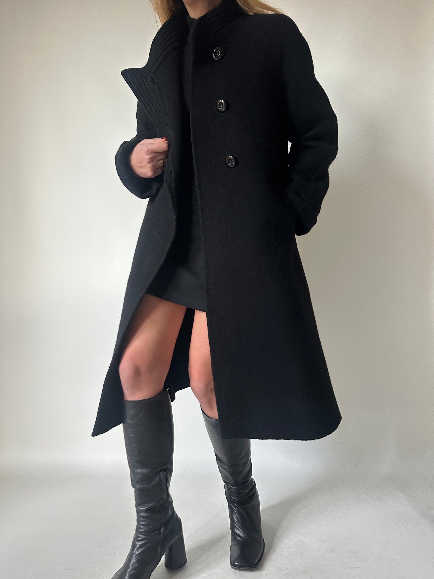 Haute couture black coat