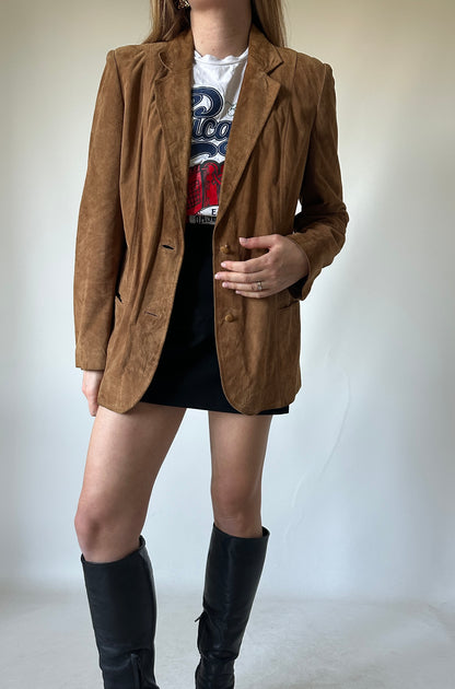 Petite suede blazer